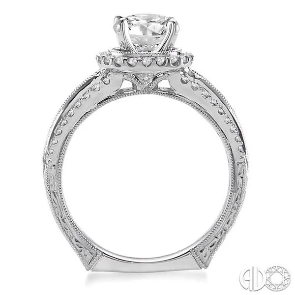 1 1/5 Ctw Diamond Engagement Ring with 3/4 Ct Round Cut Center Stone in 14K White Gold Image 3 Becker's Jewelers Burlington, IA