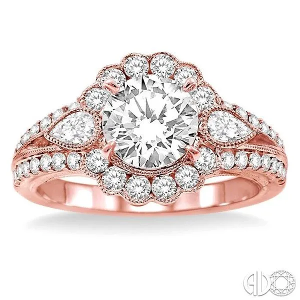 1 1/2 Ctw Diamond Engagement Ring with 3/4 Ct Round Cut Center Stone in 14K Rose Gold Image 2 Becker's Jewelers Burlington, IA