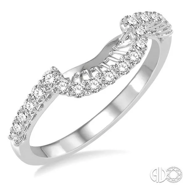 3/8 Ctw Arch Shape Round Cut Diamond Wedding Band in 14K White Gold Becker's Jewelers Burlington, IA