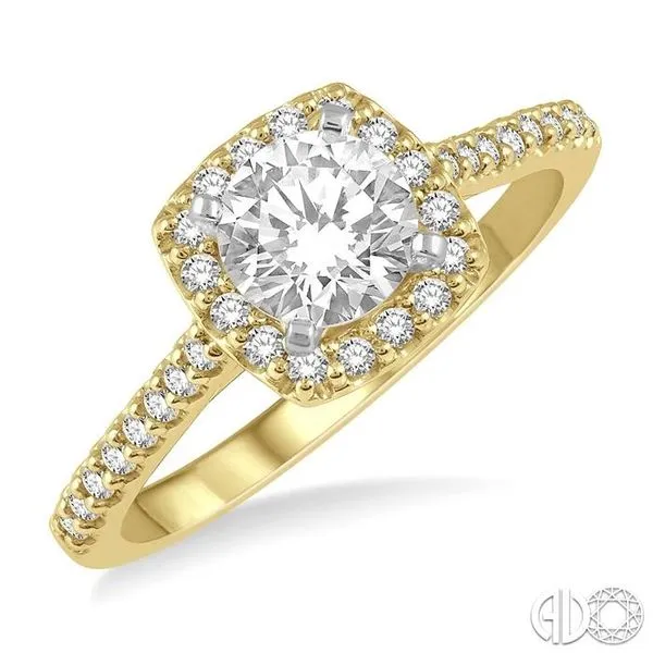 1/3 Ctw Square Shape Diamond Semi-Mount Engagement Ring in 14K Yellow and White Gold Becker's Jewelers Burlington, IA