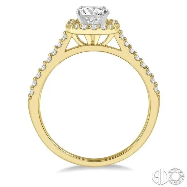 1/3 Ctw Square Shape Diamond Semi-Mount Engagement Ring in 14K Yellow and White Gold Image 3 Becker's Jewelers Burlington, IA