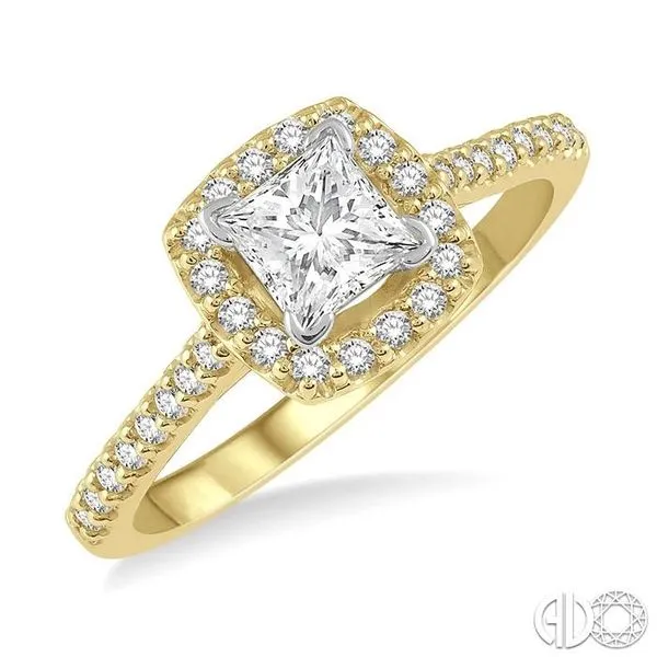 1/3 Ctw Square Shape Diamond Semi-Mount Engagement Ring in 14K Yellow and White Gold Becker's Jewelers Burlington, IA