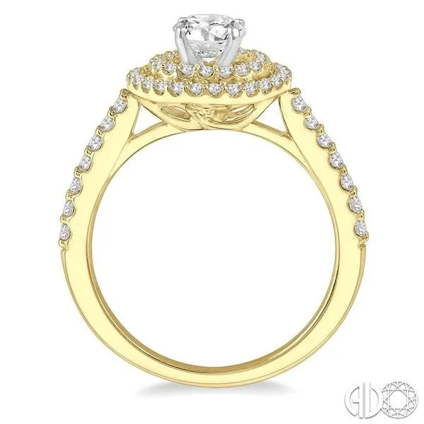 1 Ctw Diamond Ladies Engagement Ring with 1/2 Ct Round Cut Center Stone in 14K Yellow and White Gold Image 3 Becker's Jewelers Burlington, IA