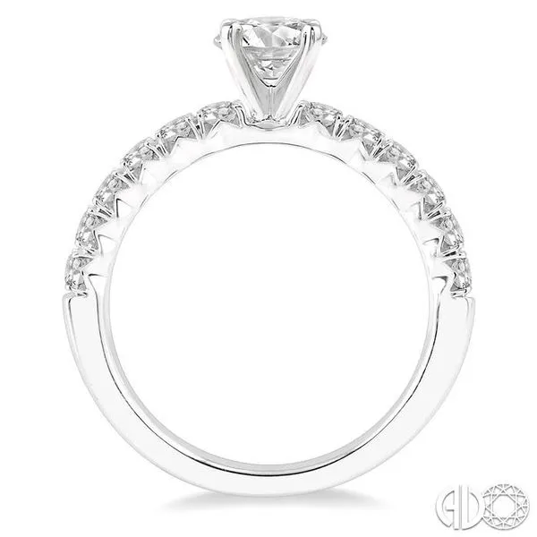 1 Ctw Diamond Ladies Engagement Ring with 1/2 Ct Round Cut Center Stone in 14K White Gold Image 3 Becker's Jewelers Burlington, IA