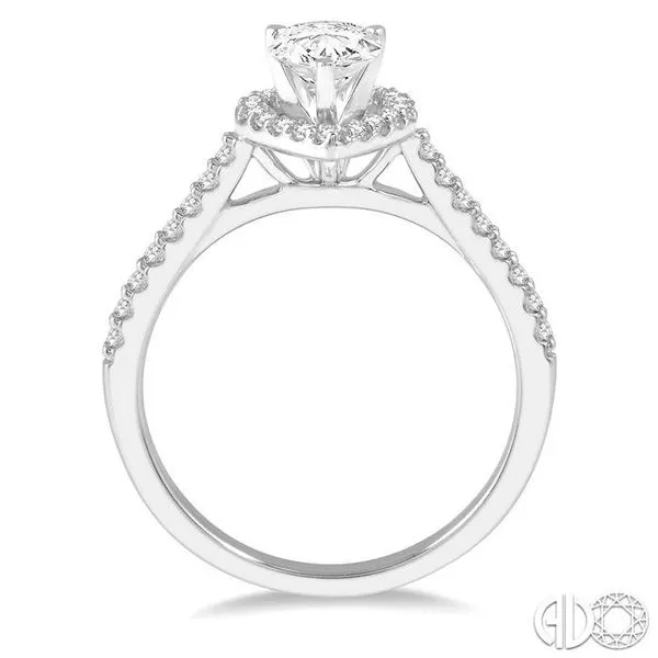3/4 Ctw Diamond Ladies Engagement Ring with 1/2 Ct Pear Cut Center Stone in 14K White Gold Image 3 Becker's Jewelers Burlington, IA