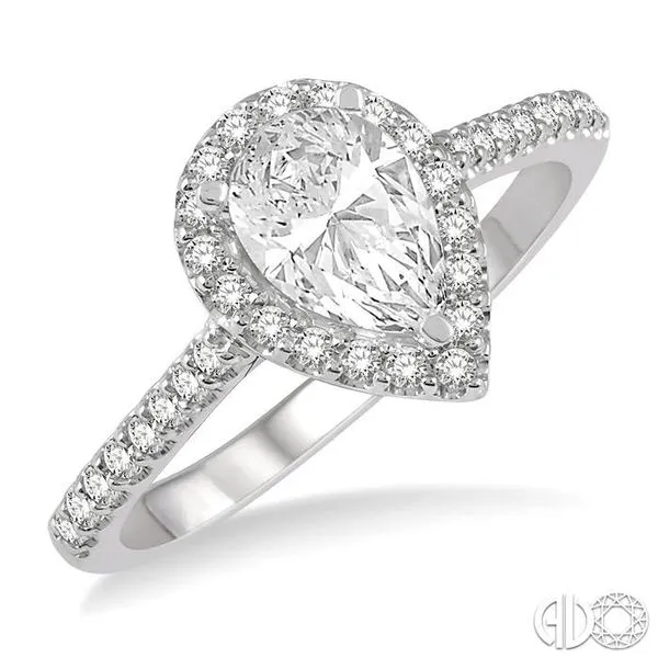 1/4 Ctw Pear Shape Semi-Mount Diamond Engagement Ring in 14K White Gold Becker's Jewelers Burlington, IA