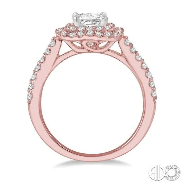 1/2 ct Princess & Round Cut Diamond Ladies Engagement Ring in 14K Rose and White Gold Image 3 Becker's Jewelers Burlington, IA