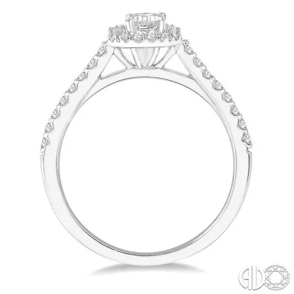 1/4 Ctw Octagonal Emerald Cut Semi-Mount Diamond Engagement Ring in 14K White Gold Image 3 Becker's Jewelers Burlington, IA