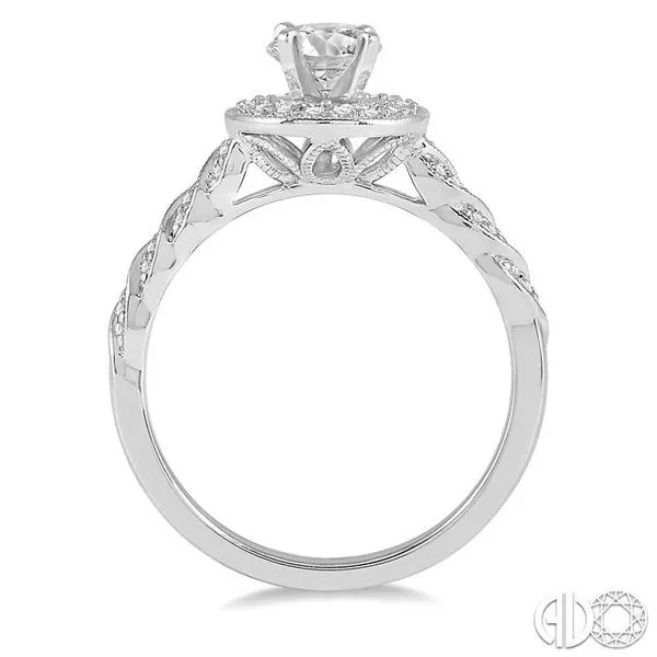 1/5 Ctw Round Shape Twisted Shank Semi-Mount Engagement Ring in 14K White Gold Image 3 Becker's Jewelers Burlington, IA