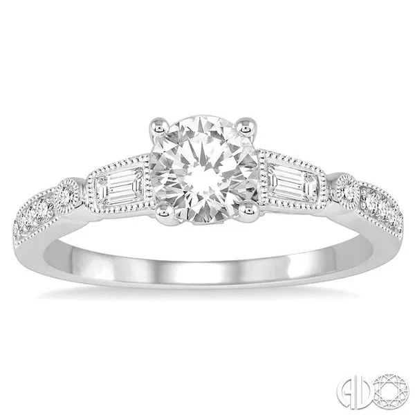 5/8 Ctw Diamond Engagement Ring with 3/8 Ct Round Cut Center Stone in 14K White Gold Image 2 Becker's Jewelers Burlington, IA