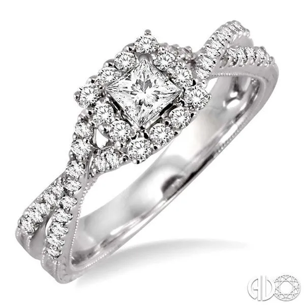 3/8 Ctw Round Cut Diamond Semi-Mount Engagement Ring in 14K White Gold Becker's Jewelers Burlington, IA