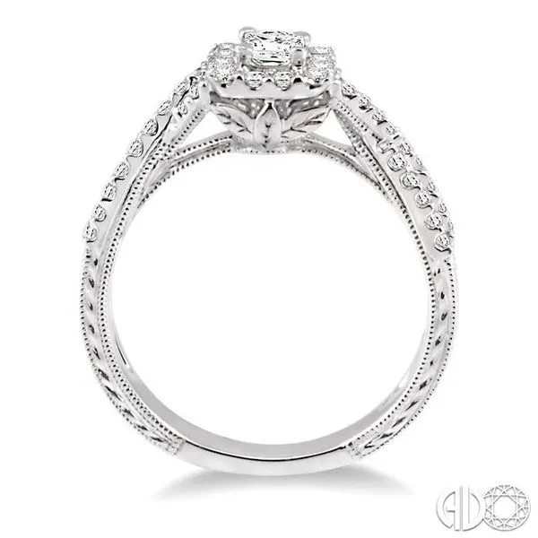 3/8 Ctw Round Cut Diamond Semi-Mount Engagement Ring in 14K White Gold Image 3 Becker's Jewelers Burlington, IA