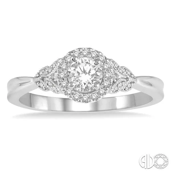 3/8 Ctw Entwined Round Shape Diamond Engagement Ring in 14K White Gold Image 2 Becker's Jewelers Burlington, IA