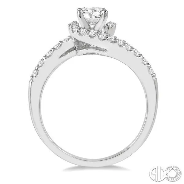 1/3 Ctw Swirl Round Center Semi-Mount Diamond Engagement Ring in 14K White Gold Image 3 Becker's Jewelers Burlington, IA