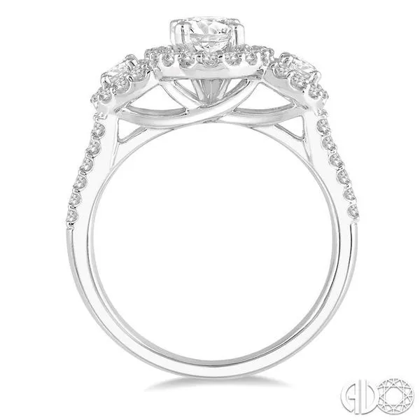 7/8 Ctw Triple Oval Shape Semi-Mount Diamond Engagement Ring in 14K White Gold Image 3 Becker's Jewelers Burlington, IA