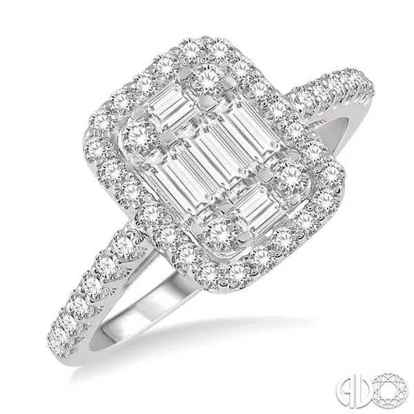 3/4 Ctw Baguette & Round Cut Fusion Diamond Ring in 14K White Gold Becker's Jewelers Burlington, IA