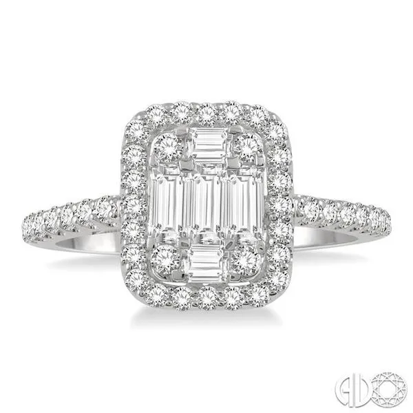 3/4 Ctw Baguette & Round Cut Fusion Diamond Ring in 14K White Gold Image 2 Becker's Jewelers Burlington, IA