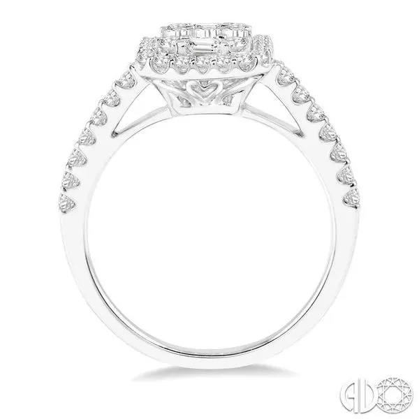 3/4 Ctw Baguette & Round Cut Fusion Diamond Ring in 14K White Gold Image 3 Becker's Jewelers Burlington, IA