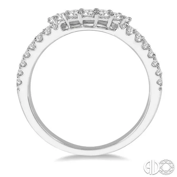 5/8 Ctw Split Shank Arched center Round Cut Diamond Band in 14K White Gold Image 3 Becker's Jewelers Burlington, IA