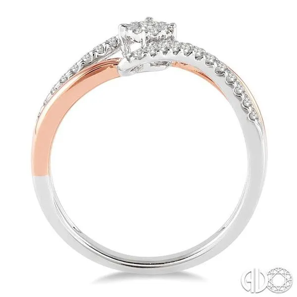 1/4 Ctw Lovebright Round Cut Diamond Ring in 10K White and Rose Gold Image 3 Becker's Jewelers Burlington, IA