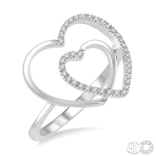 1/8 Ctw Conjoined Double Heart Round Cut Diamond Ladies Ring in 10K White Gold Becker's Jewelers Burlington, IA