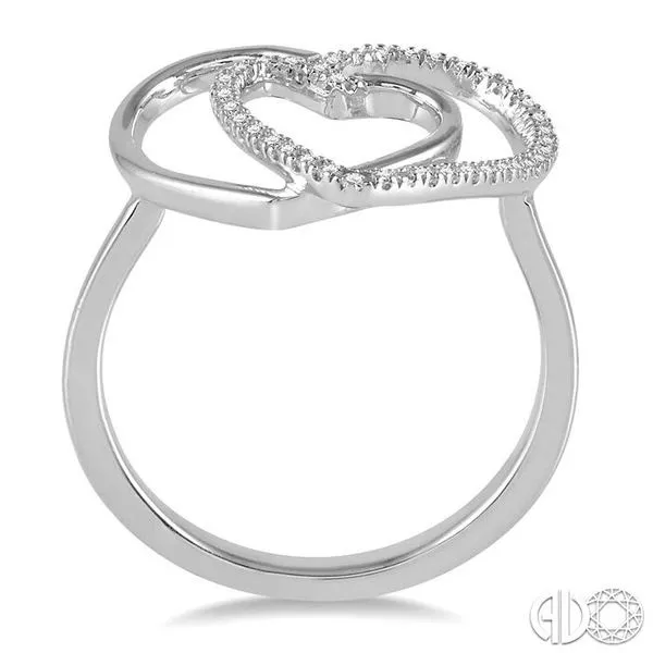 1/8 Ctw Conjoined Double Heart Round Cut Diamond Ladies Ring in 10K White Gold Image 3 Becker's Jewelers Burlington, IA