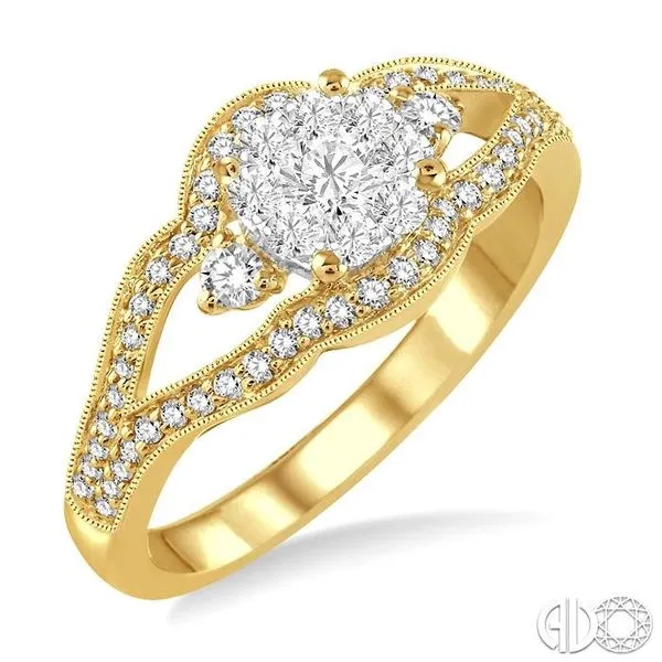 1/2 Ctw Round Cut Diamond Lovebright Ring in 14K Yellow and White Gold Becker's Jewelers Burlington, IA