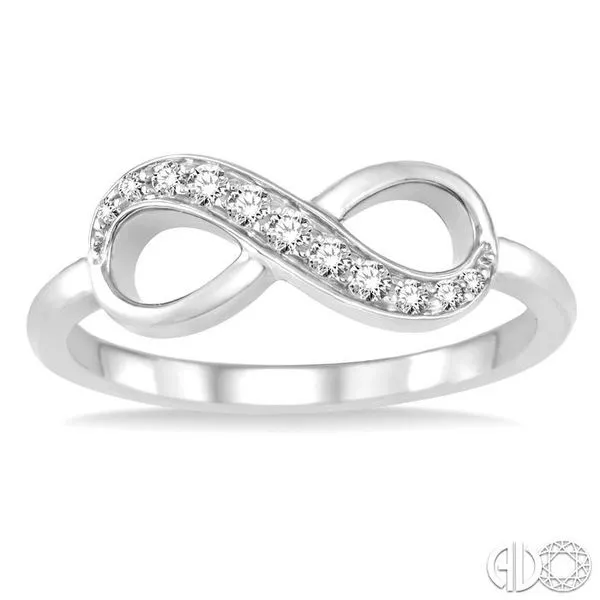 1/6 Ctw Round Cut Diamond Infinity Ring in 10K White Gold Image 2 Becker's Jewelers Burlington, IA