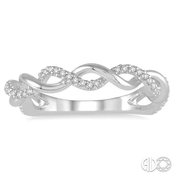 1/6 Ctw Round Cut Diamond Twisted Ring in 10K White Gold Image 2 Becker's Jewelers Burlington, IA