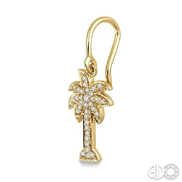 1/4 Ctw Palm Tree Single Cut Diamond Earrings in 14K Yellow Gold Image 3 Becker's Jewelers Burlington, IA