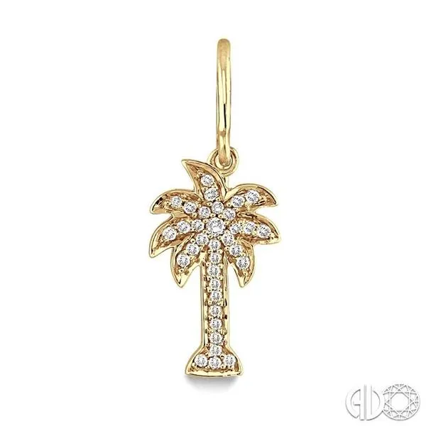 1/4 Ctw Palm Tree Single Cut Diamond Earrings in 14K Yellow Gold Image 2 Becker's Jewelers Burlington, IA