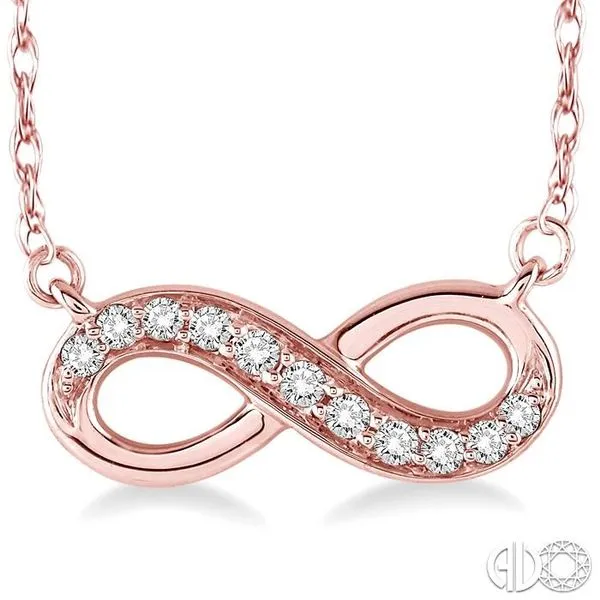 1/6 Ctw Round Cut Diamond Infinity Pendant in 14K Rose Gold with Chain Image 3 Becker's Jewelers Burlington, IA