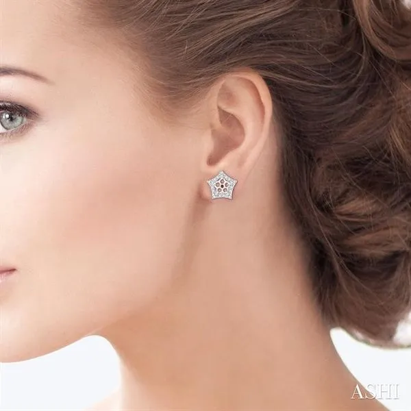 1/4 Ctw Round Cut Diamond Jacket Earrings in 14K White Gold Image 4 Becker's Jewelers Burlington, IA