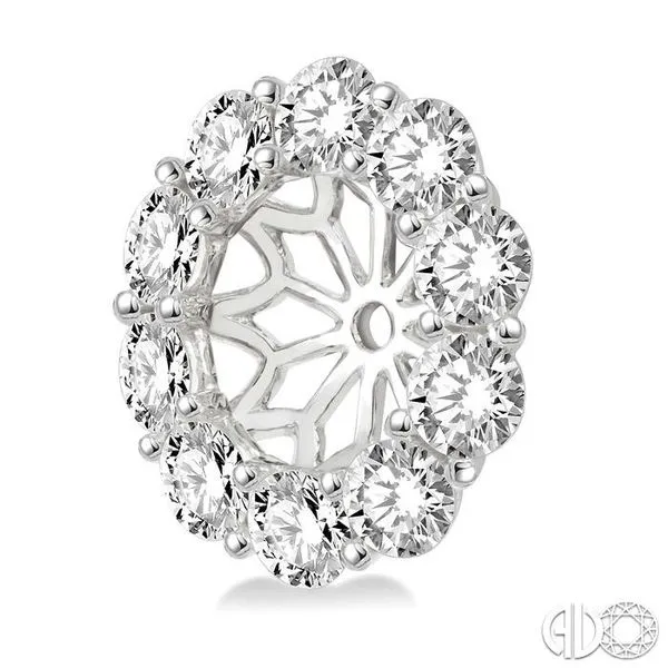 1 Ctw Round Cut Diamond Earring Jacket in 14K White Gold Image 3 Becker's Jewelers Burlington, IA