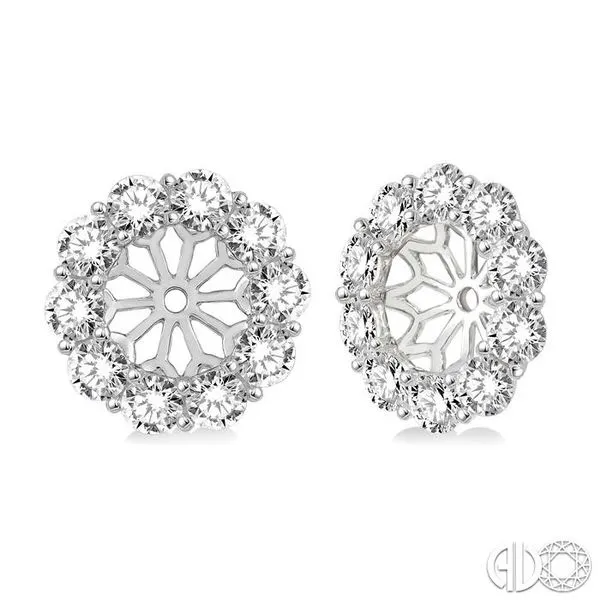 1 Ctw Round Cut Diamond Earring Jacket in 14K White Gold Becker's Jewelers Burlington, IA