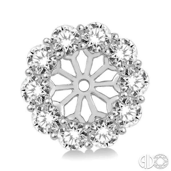 1 Ctw Round Cut Diamond Earring Jacket in 14K White Gold Image 2 Becker's Jewelers Burlington, IA