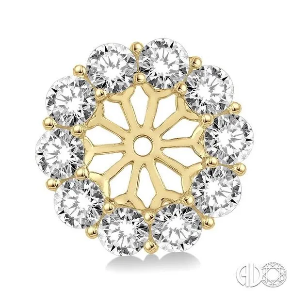 1 Ctw Round Cut Diamond Earring Jacket in 14K Yellow Gold Image 2 Becker's Jewelers Burlington, IA