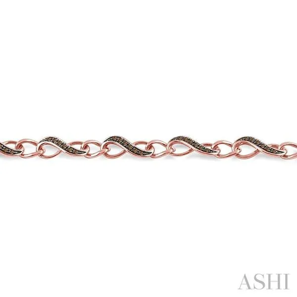 1/4 Ctw Round cut Champagne Brown Diamond Infinity Tennis Bracelet in 10K Rose Gold Image 3 Becker's Jewelers Burlington, IA