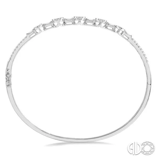 1 1/10 Ctw Lovebright Circular Mounts Baguette & Round Cut Diamond Bangle in 14K White Gold Image 3 Becker's Jewelers Burlington, IA