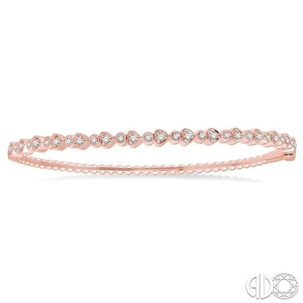 1/2 Ctw Round & Heart Shape Mount Stackable Diamond Bangle in 14K Rose Gold Image 2 Becker's Jewelers Burlington, IA