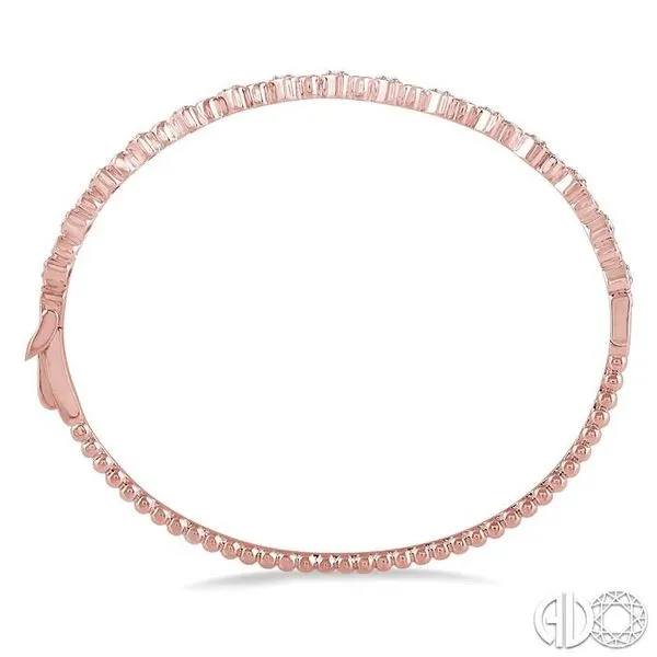1/2 Ctw Round & Heart Shape Mount Stackable Diamond Bangle in 14K Rose Gold Image 3 Becker's Jewelers Burlington, IA
