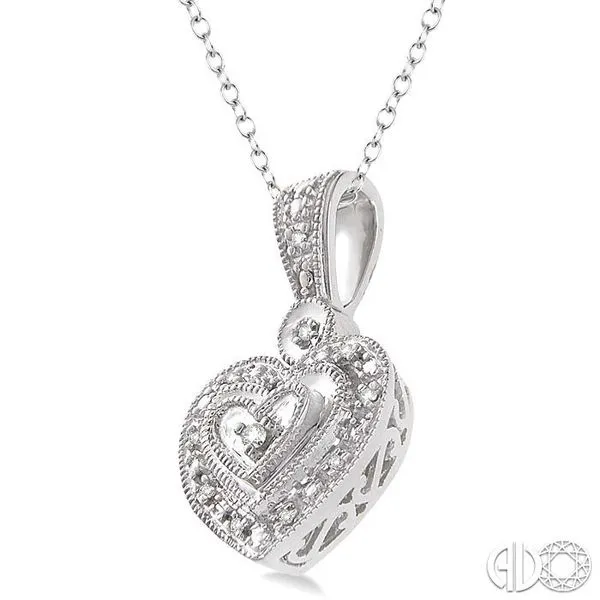 1/20 Ctw Heart Shape Single Cut Diamond Pendant in Sterling Silver with Chain Image 2 Becker's Jewelers Burlington, IA