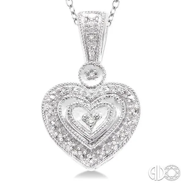 1/20 Ctw Heart Shape Single Cut Diamond Pendant in Sterling Silver with Chain Image 3 Becker's Jewelers Burlington, IA