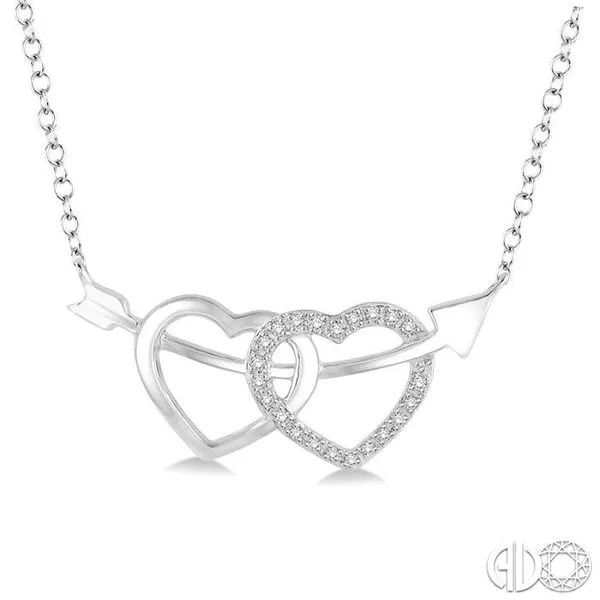 1/20 Ctw Round Cut Diamond Twin Heart Pendant in Sterling Silver with Chain Becker's Jewelers Burlington, IA
