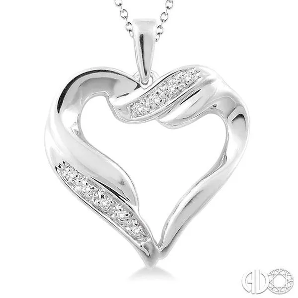 1/20 Ctw Single Cut Diamond Heart Pendant in Sterling Silver with Chain Image 3 Becker's Jewelers Burlington, IA