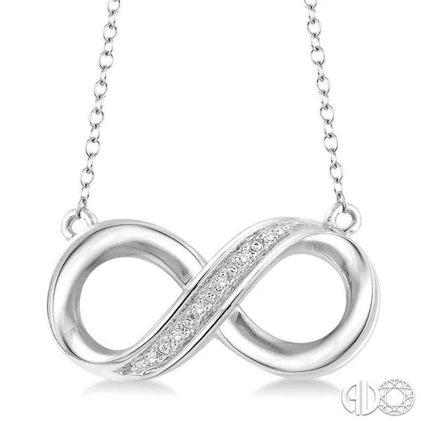 1/50 Ctw Round Cut Diamond Infinity Pendant in Sterling Silver with Chain Becker's Jewelers Burlington, IA