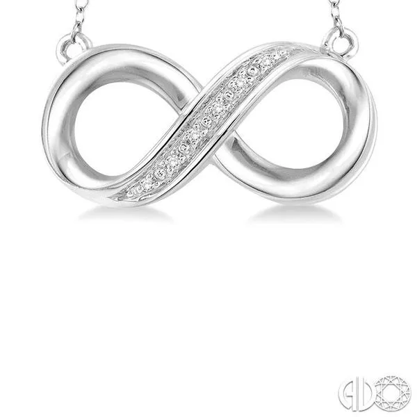 1/50 Ctw Round Cut Diamond Infinity Pendant in Sterling Silver with Chain Image 3 Becker's Jewelers Burlington, IA