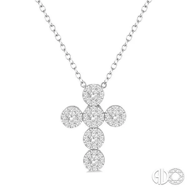 3/8 ctw Lovebright Round Cut Diamond Cross Pendant With Chain in 14K White Gold Becker's Jewelers Burlington, IA