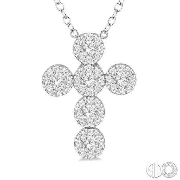 3/8 ctw Lovebright Round Cut Diamond Cross Pendant With Chain in 14K White Gold Image 3 Becker's Jewelers Burlington, IA