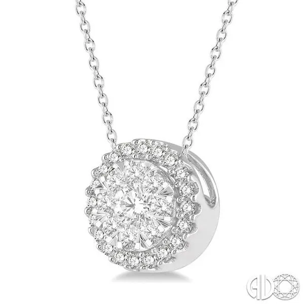 1/3 Ctw Lovebright Round Cut Diamond Pendant in 14K White Gold Image 2 Becker's Jewelers Burlington, IA